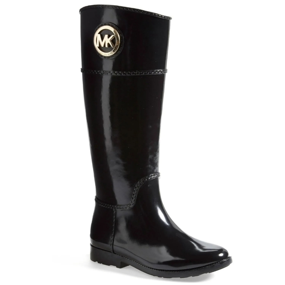 Michael Michael Kors, Stockard Rubber Rain Boot, Black, 10.